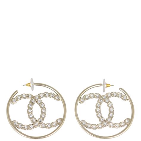 chanel hoop earrings silver|cheap chanel hoop earrings.